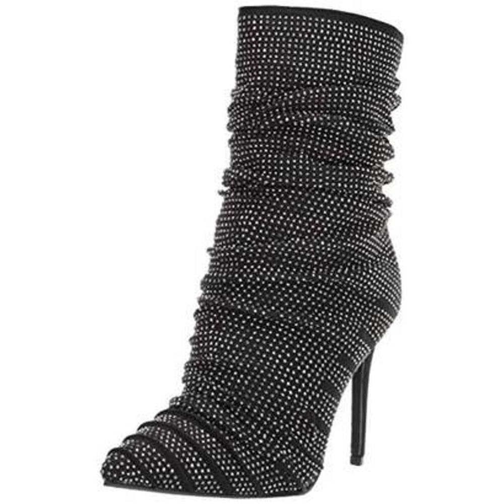 Penny Loves Kenny Overt Rhinestone Embellished Pointed Toe Boots Women's Size 10